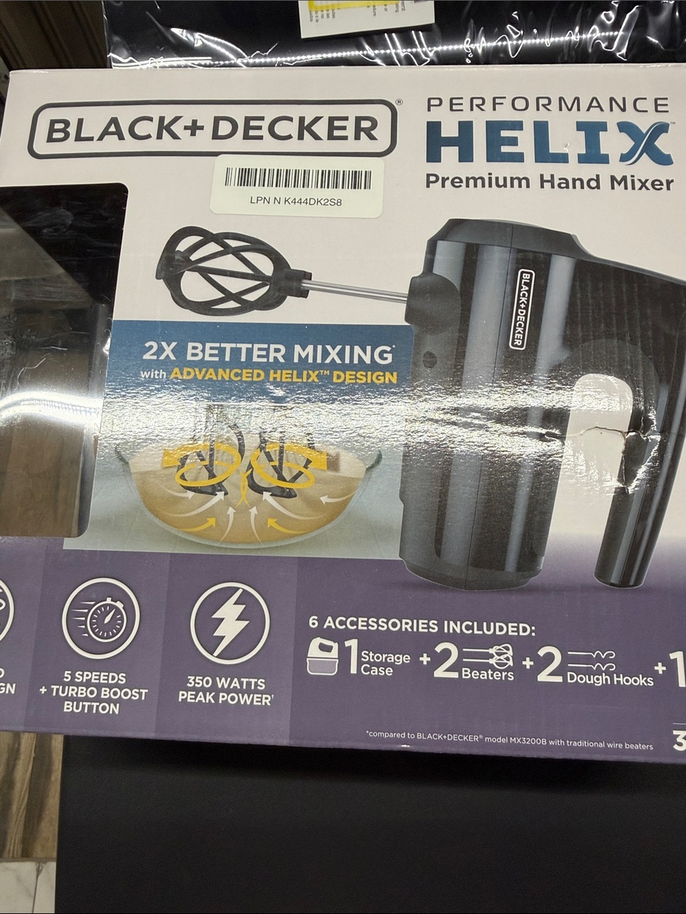 Black & Decker Black and Silver Helix Premium Hand Mixer